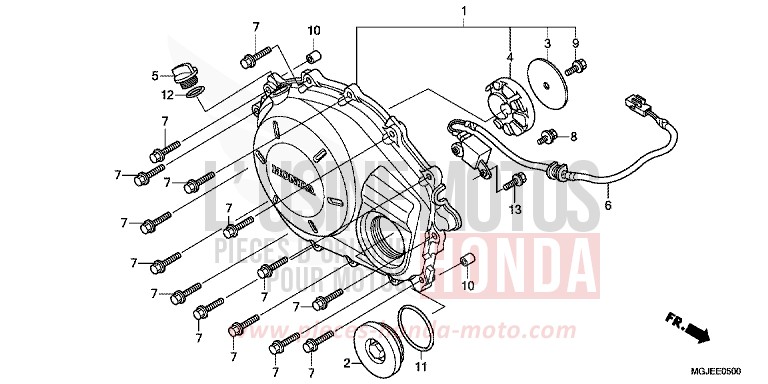 PANNEAU CARTER-MOTEUR D. de CBF1000F ABS PEARL NIGHTSTAR BLACK (NHA84) de 2012